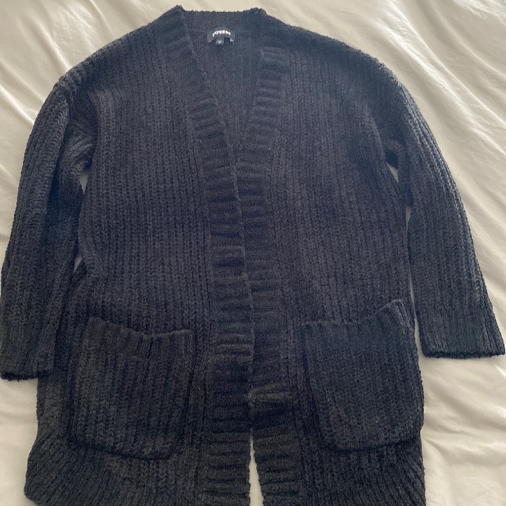 Express boucle cardigan- longer in front.